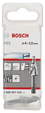Bosch HSS 5 kademeli Matkap Ucu 4-12 mm 2608597518